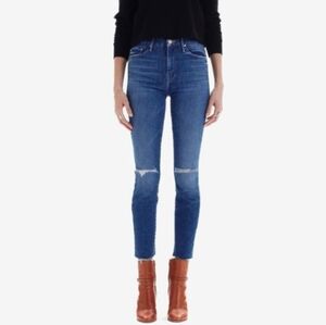 MOTHER Denim High Waisted Looker Ankle Fray Jeans, 30